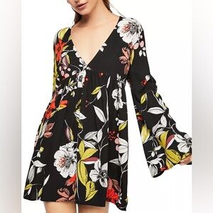 Free People Bella Floral-Print Tunic Mini Dress